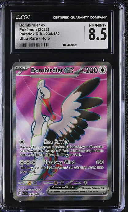 Graded Pokémon Bombirdier ex card English CGC 8.5 Paradox Rift 2023 product image