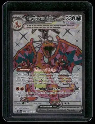 Pokemon Charizard EX #215/197 Tera OBF 2024 Surging Sparks - Trading Card
