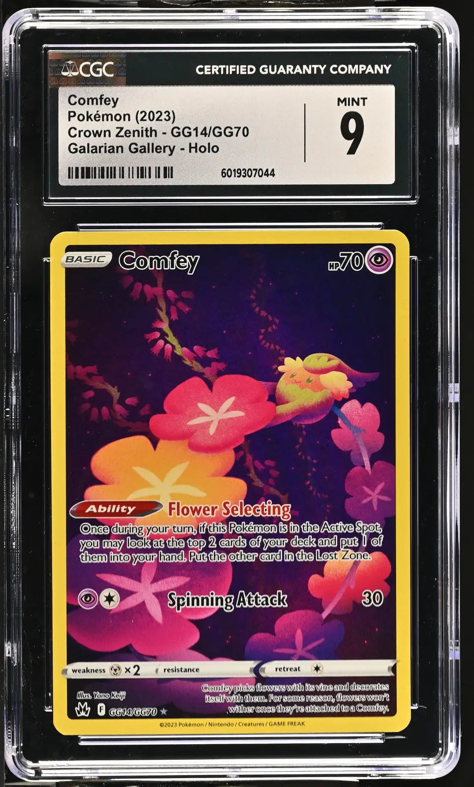 Graded Comfey Pokémon card #GG14/GG70 English CGC 9 from 2023 Pokémon Crown Zenith