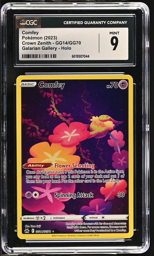 Graded Comfey Pokémon card #GG14/GG70 English CGC 9 from 2023 Pokémon Crown Zenith