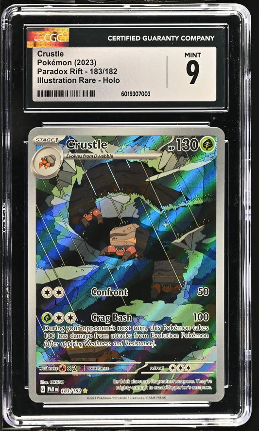 Graded Crustle Pokémon card English CGC 9 from Paradox Rift trading cards collection
