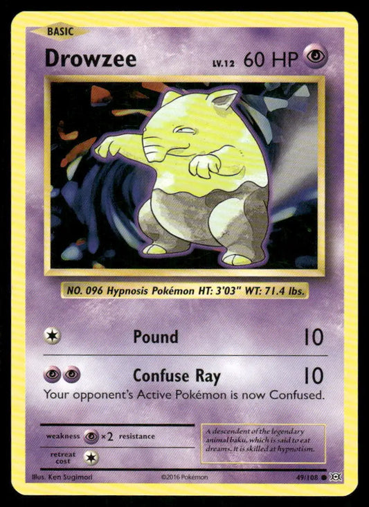Pokemon Drowzee #49/108 2016 Evolutions - Trading Card