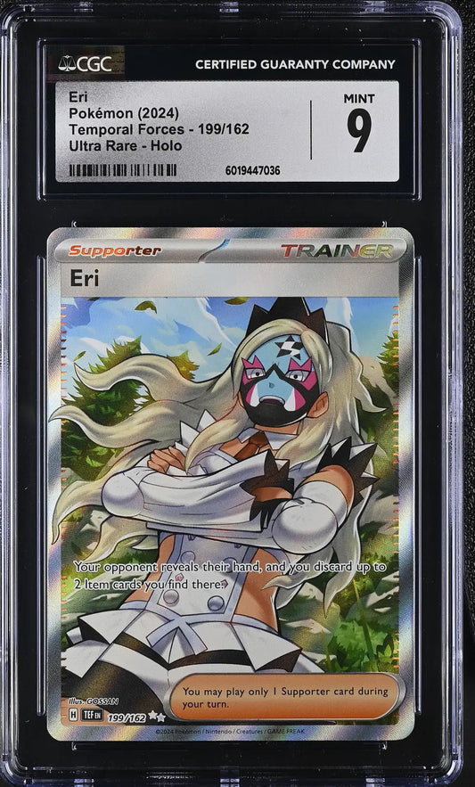Graded Eri Pokémon card English CGC 9 from the Pokémon Temporal Forces collection