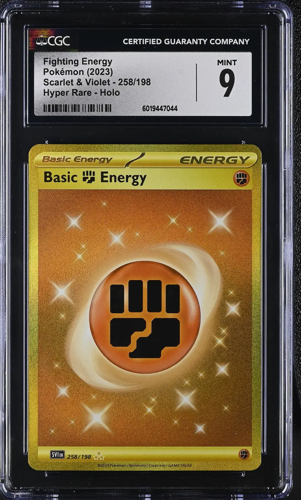Graded Fighting Energy Pokémon card English CGC 9 from Scarlet & Violet trading cards