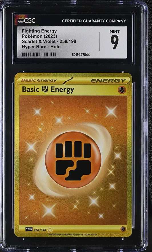 Graded Fighting Energy Pokémon card English CGC 9 from Scarlet & Violet trading cards