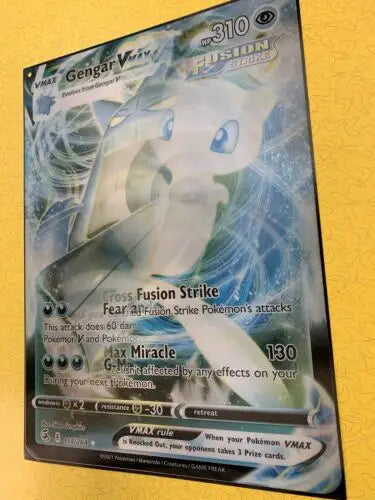 Gengar VMAX Pokémon card featured in Fusion Strike Mew VMAX 3D Lenticular Poster