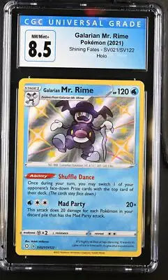 Graded Galarian Mr. Rime Pokémon card SV021 SV122 from Shining Fates in CGC 8.5