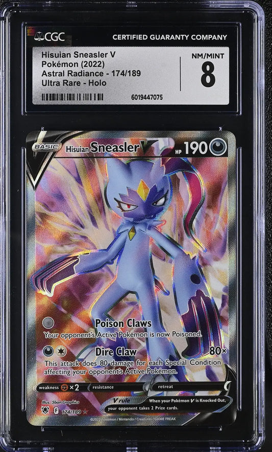 Hisuian Sneasler V Pokémon card in English CGC 8 from Astral Radiance set