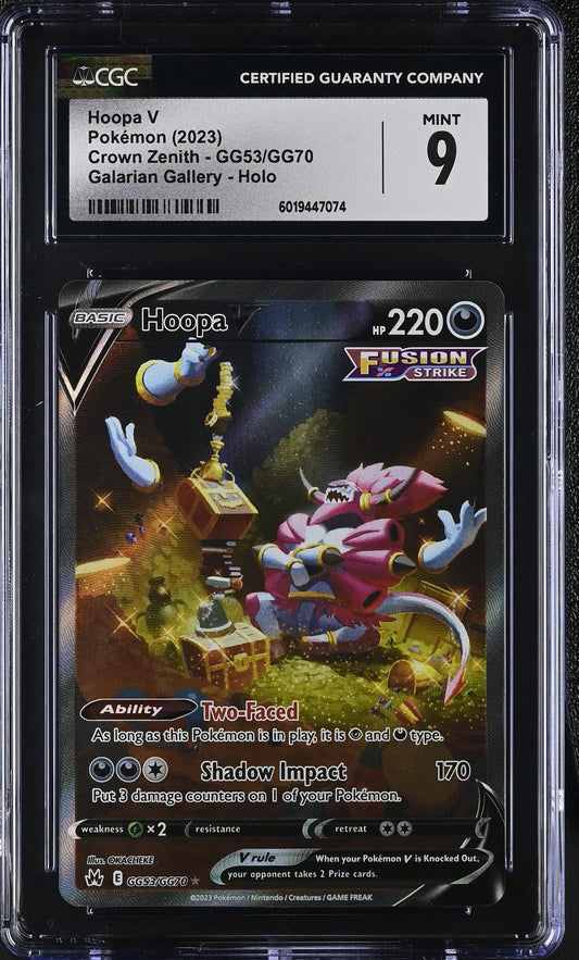 Graded Hoopa V Pokémon card from Pokémon Crown Zenith GG53 GG70 English CGC 9 2023