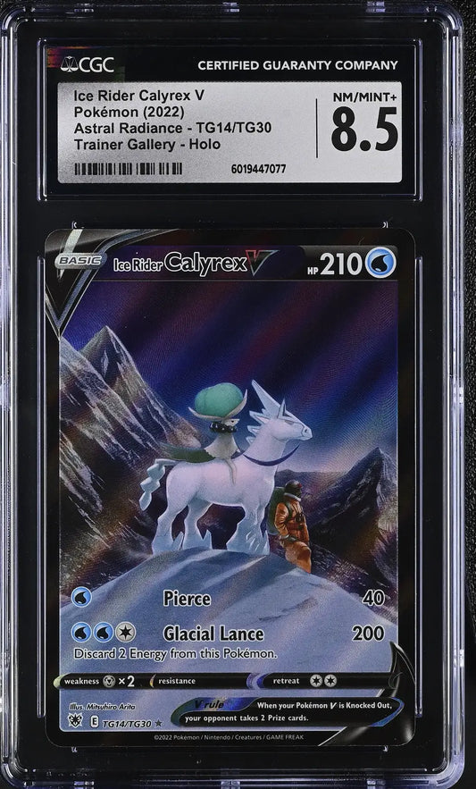 Ice Rider Calyrex V Pokémon card from Astral Radiance Trainer Gallery CGC 8.5