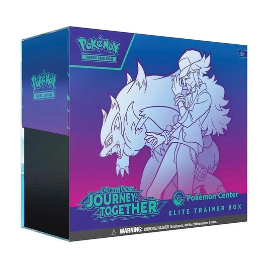 Pokémon Journey Together Elite Trainer Box Product Display for Pokémon Center Exclusive