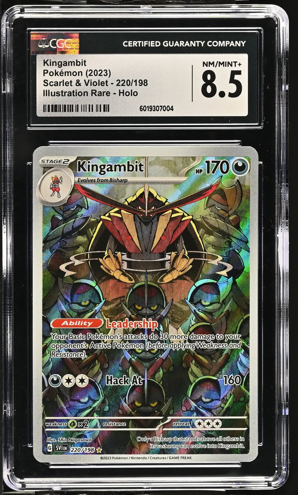 Graded Pokémon Kingambit card from Scarlet & Violet English CGC 8.5 2023