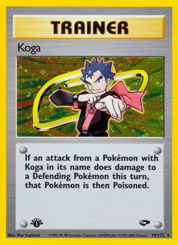 Pokémon Trading Card featuring Koga from Gym Challenge, 1st Edition, Graded CGC 8 NM/Mint