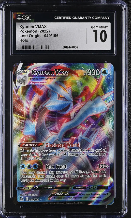Graded Kyurem VMAX Pokémon card English CGC 10 from Lost Origin trading cards 2022