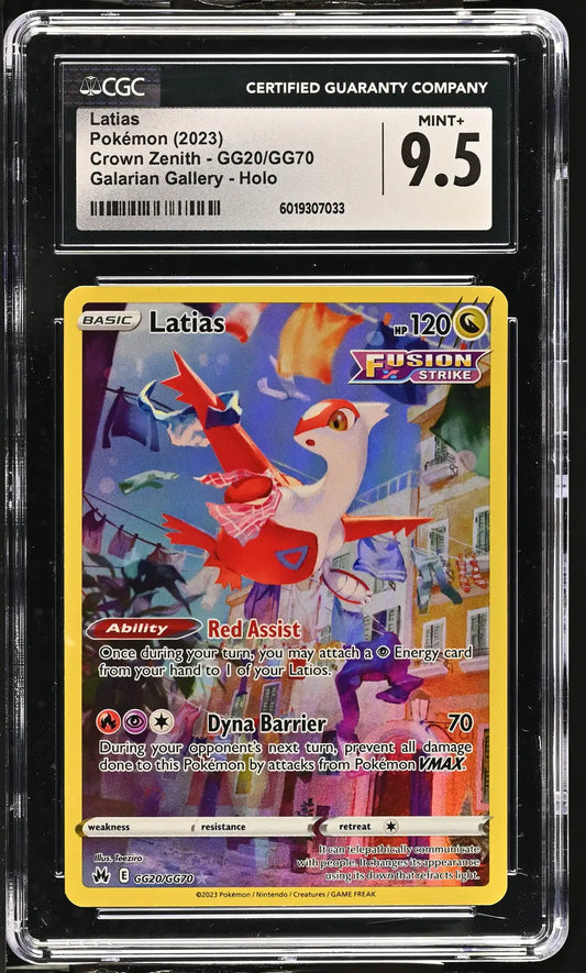 Graded Latias Pokémon card from Pokémon Latias #GG20/GG70 English CGC 9.5 2023 Crown Zenith