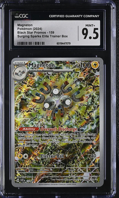 Pokémon Magneton English CGC 9.5 Black Star Promos trading card with Mint+ rating
