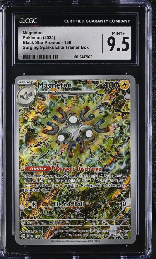 Pokémon Magneton English CGC 9.5 Black Star Promos trading card with Mint+ rating