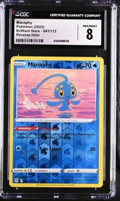 English CGC Manaphy Brilliant Stars Pokémon card rated NM/MINT 8