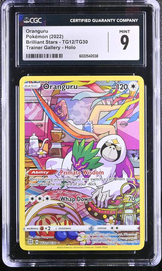 Graded Oranguru Pokémon card from CGC 9, TG12/TG30 English Brilliant Stars set