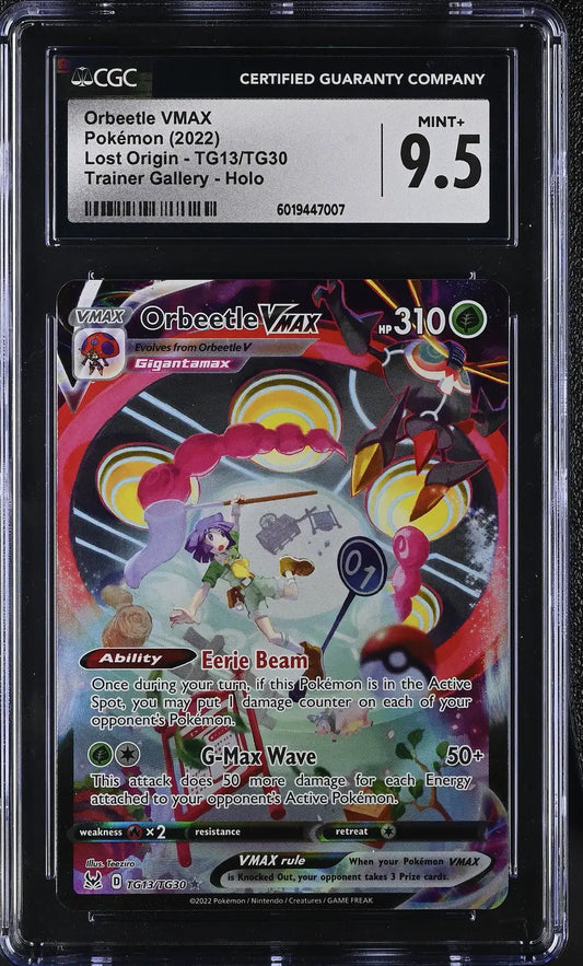 Graded Orbeetle VMAX Pokémon card TG13/TG30 English CGC 9.5 from Lost Origin