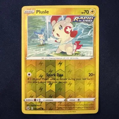 Pokémon Plusle 89/264 Fusion Strike Reverse Holo Common Sword And Shield