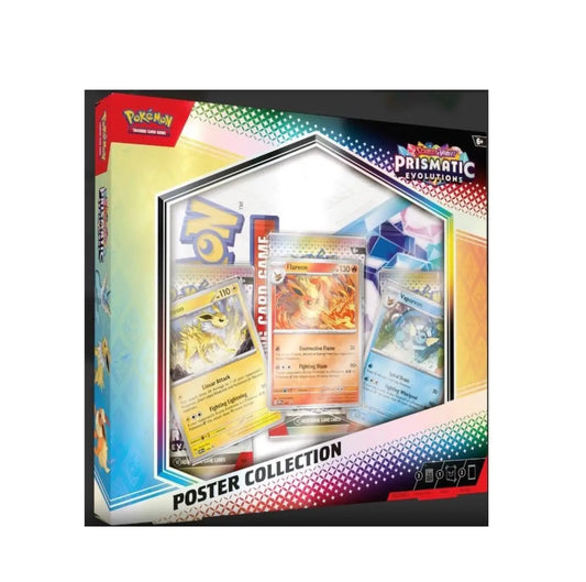 Pokemon Scarlet & Violet Prismatic Evolutions Poster Collection box with foil promo cards