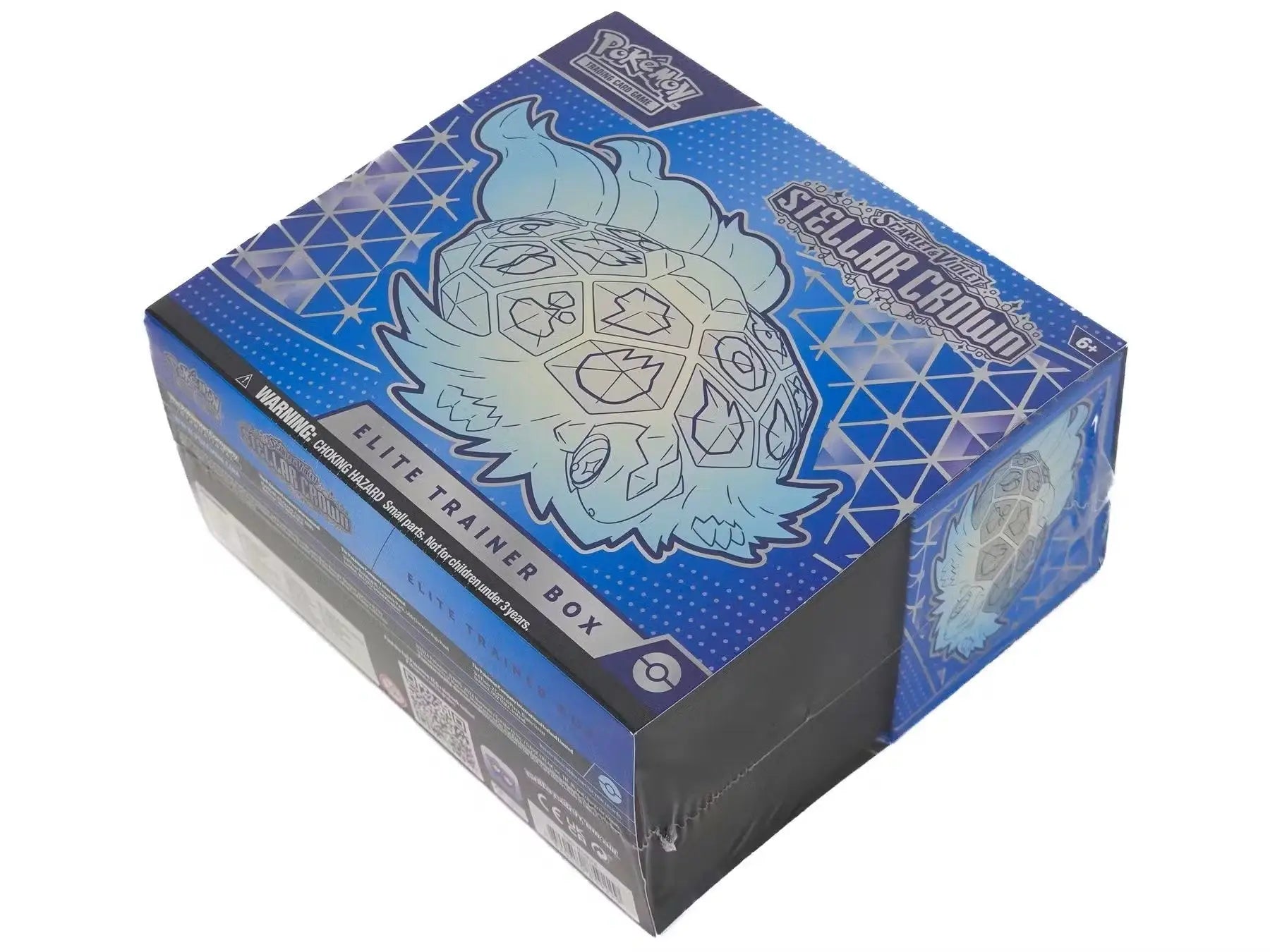 Blue decorative box with geometric patterns from Pokemon Scarlet & Violet Stellar Crown