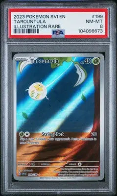 Illustration Rare PSA Pokemon Svi Violet Tarountula 2023 card featuring detailed artwork