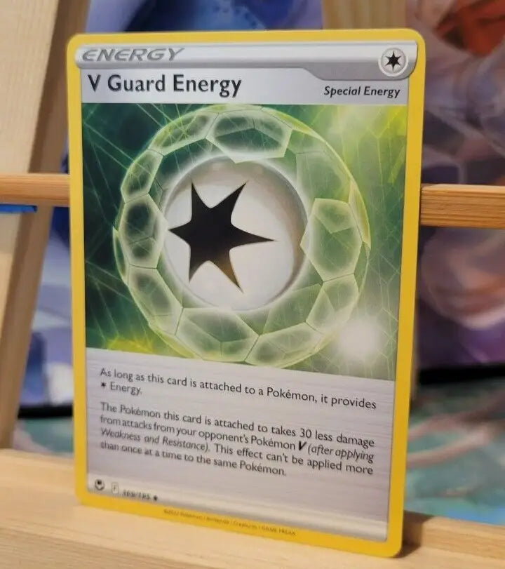 V Guard Energy Pokémon TCG Card showcasing card V Guard 169/195 in vibrant design