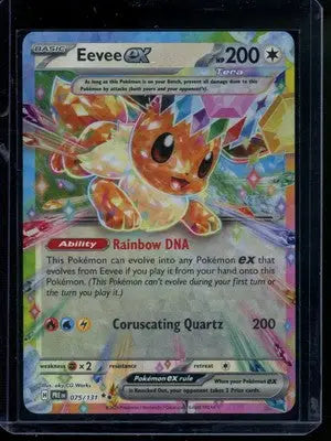 Full art holographic Eevee EX Pokémon card from Pokemon TCG Eevee Scarlet & Violet 2024