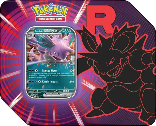 Pokemon Team Rocket Nidoking EX trading card tin for Pokémon TCG collection