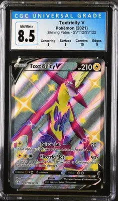 Graded Toxtricity V Pokémon card SV112 SV122 English CGC 8.5 NM/Mint+ 2021
