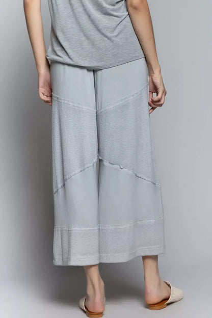 POL Elastic Waistband Wide Leg Pants with Drawstring - Leg Pants with Drawstring