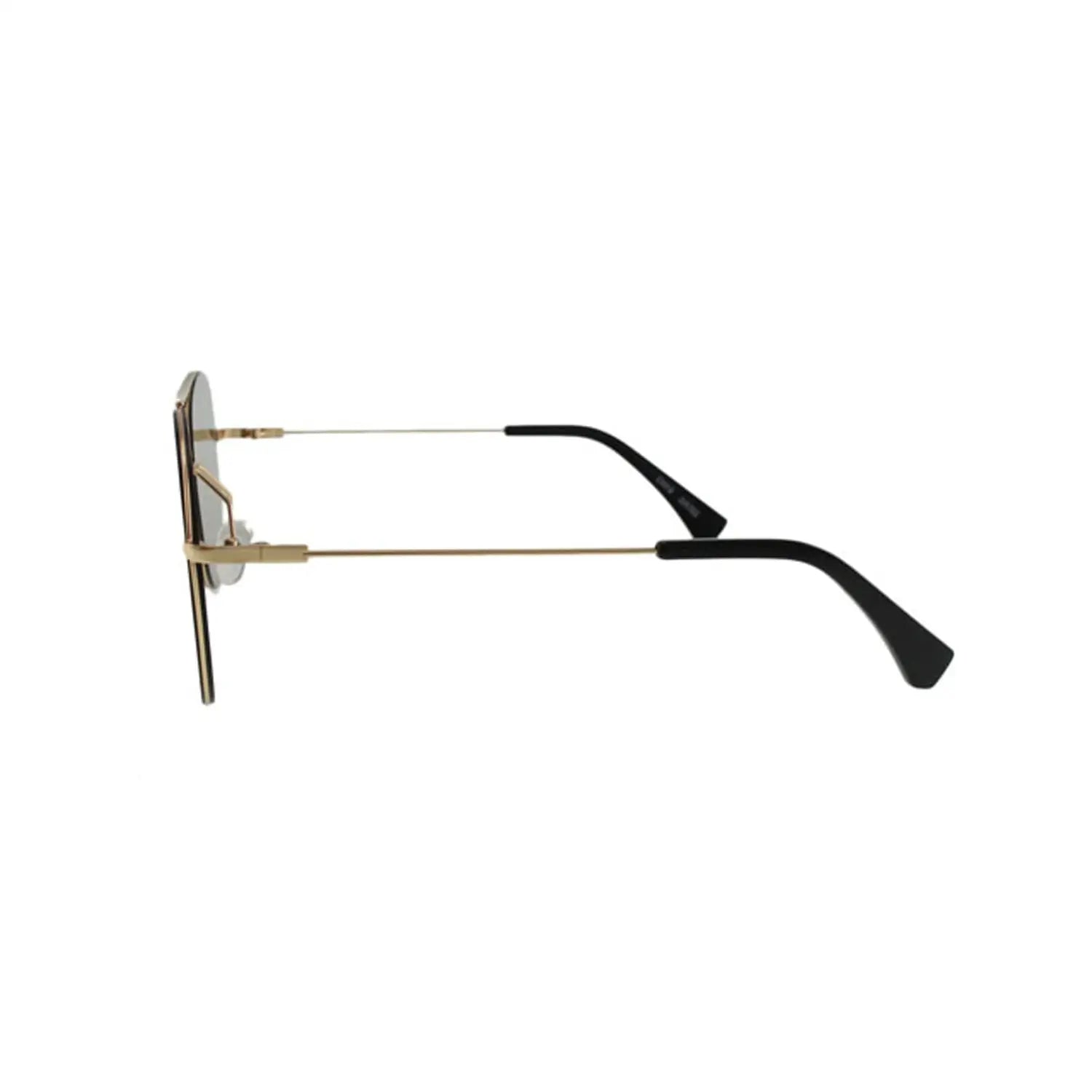 Polarized mirrored metal frame sunglasses with gold aviator-style design and black temple tips