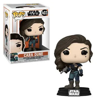 Cara Dune Funko Pop figure from Star Wars Mandalorian series, ideal for collectible trading cards