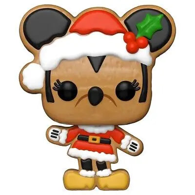 Funko Pop Mickey Mouse figure in Santa outfit with holly for Disney Holiday collection