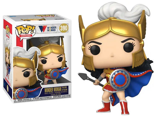 Funko Pop vinyl figure of warrior with golden helmet and sword from Wonder Woman series