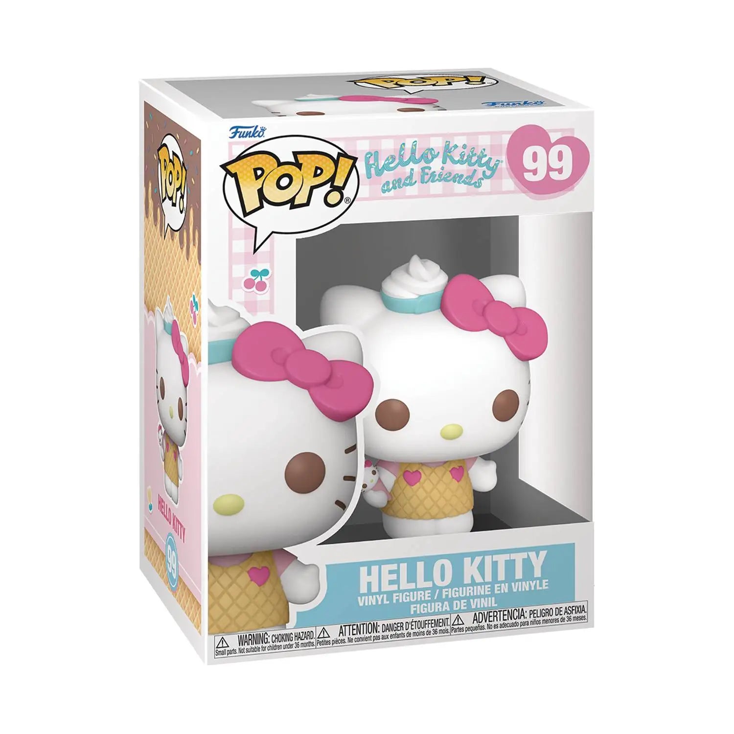 Hello Kitty Funko Pop vinyl figure in box featuring ice cream design from POP SANRIO HELLO KITTY ICE CREAM collection