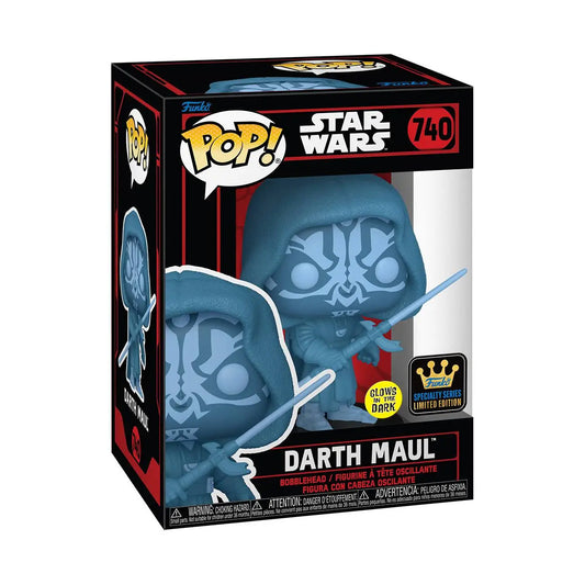 Darth Maul glow-in-the-dark Funko Pop from Specialty Series in box, vinyl collectible