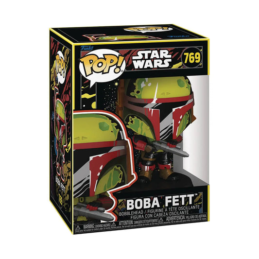 Star Wars Boba Fett Retro Funko Pop figure in box for collectible enthusiasts