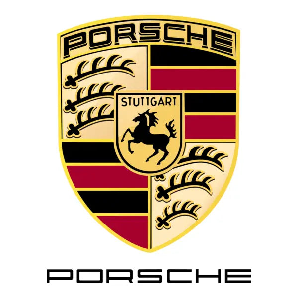 Porsche Design 1919 Automatic Watch with Porsche emblem featuring a black horse and red and black stripes