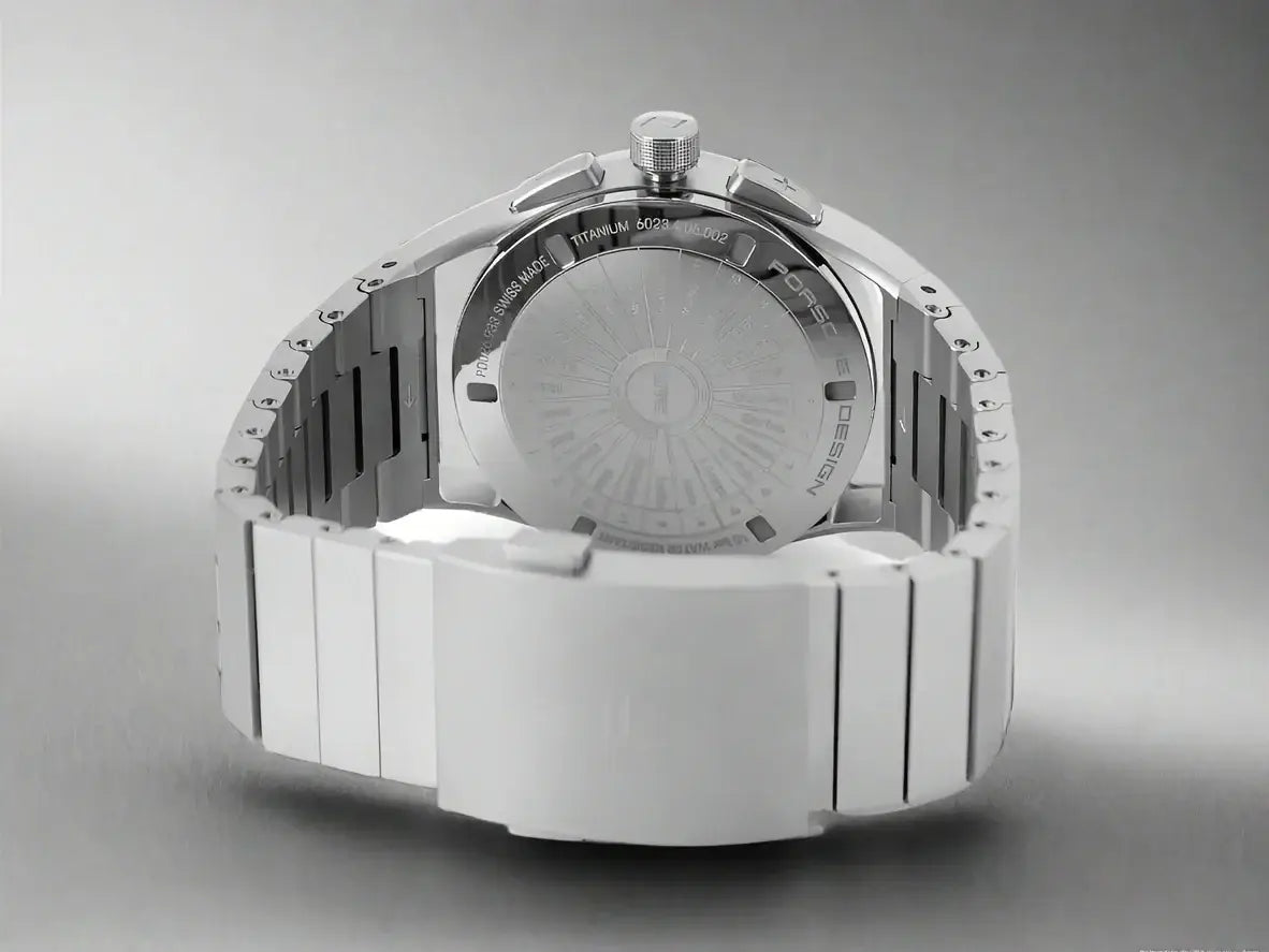 Silver-toned Porsche Design 1919 Automatic Watch with chronograph and metal bracelet
