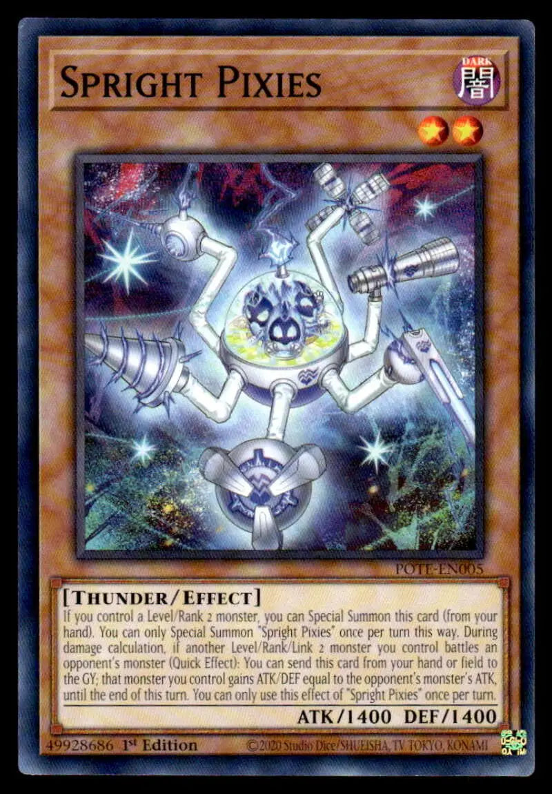 Mechanical Spright Pixies card featuring a pixie creature with glowing orbs and wings