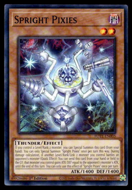 Mechanical Spright Pixies card featuring a pixie creature with glowing orbs and wings