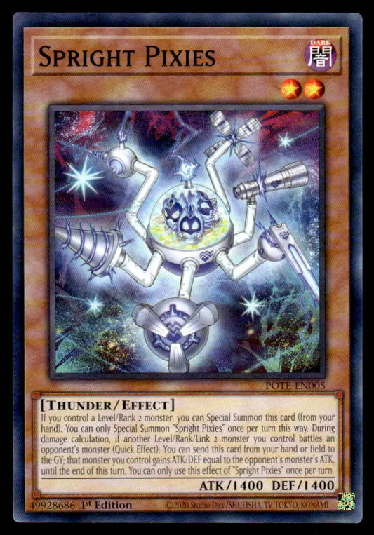 Mechanical fairy-like Spright Pixies with glowing orbs and electric energy for POTE-EN005