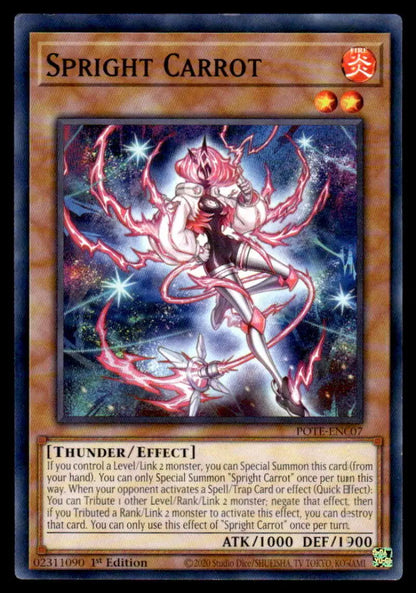 Ethereal Spright Carrot spirit with energy ribbons and lightning from POTE-EN007 card
