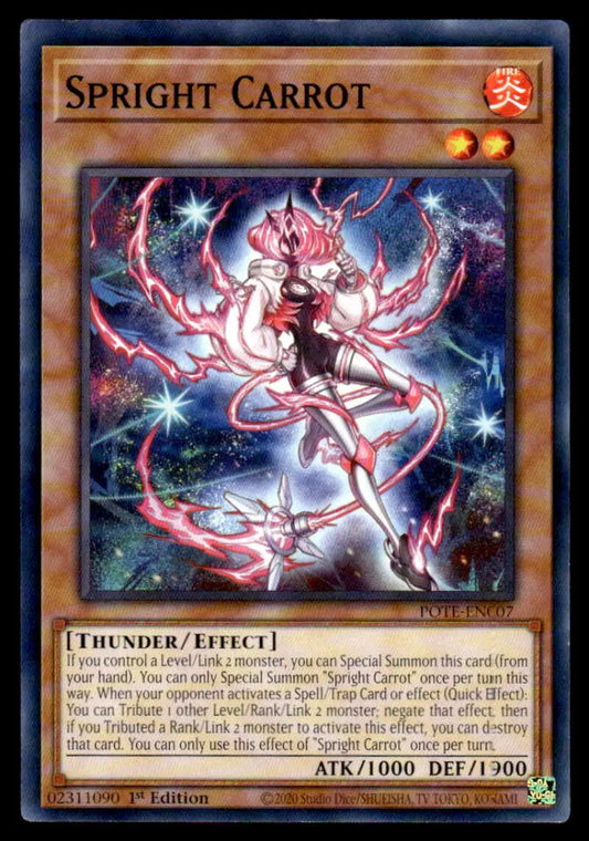 Ethereal Spright Carrot spirit with energy ribbons and lightning from POTE-EN007 card