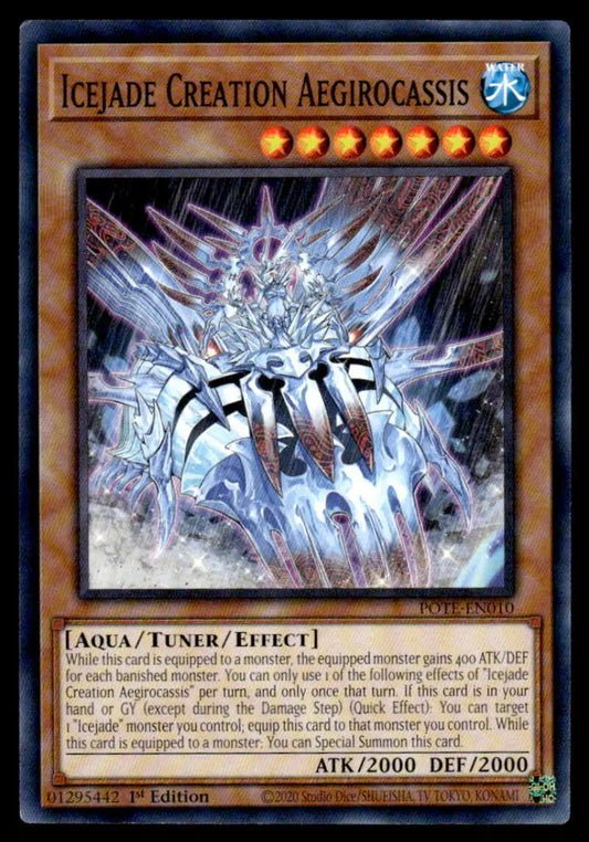 Crystalline icejade creation Aegirocassis with spikes emerging from its body