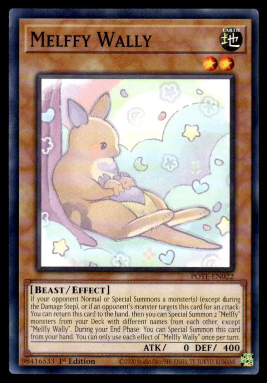Yu-Gi-Oh! Power of the Elements POTE-EN022 Melffy Wally card with cute kangaroo art