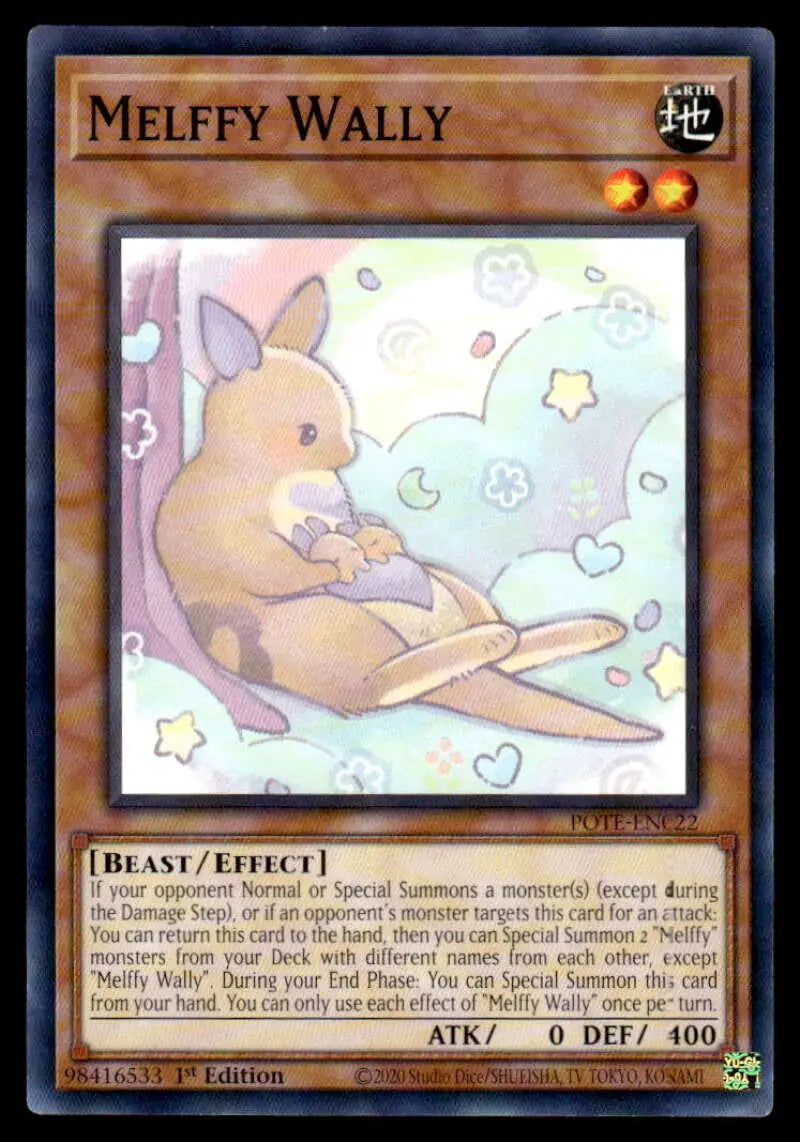 Kangaroo-like Melffy Wally holding a flute on Power of the Elements POTE-EN022 card